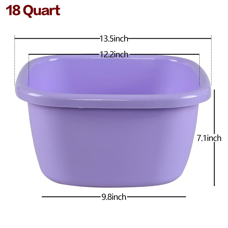 Ramddy Washing Basin/Wash Tub Plastic, 18 Quart, Purple - Image 2